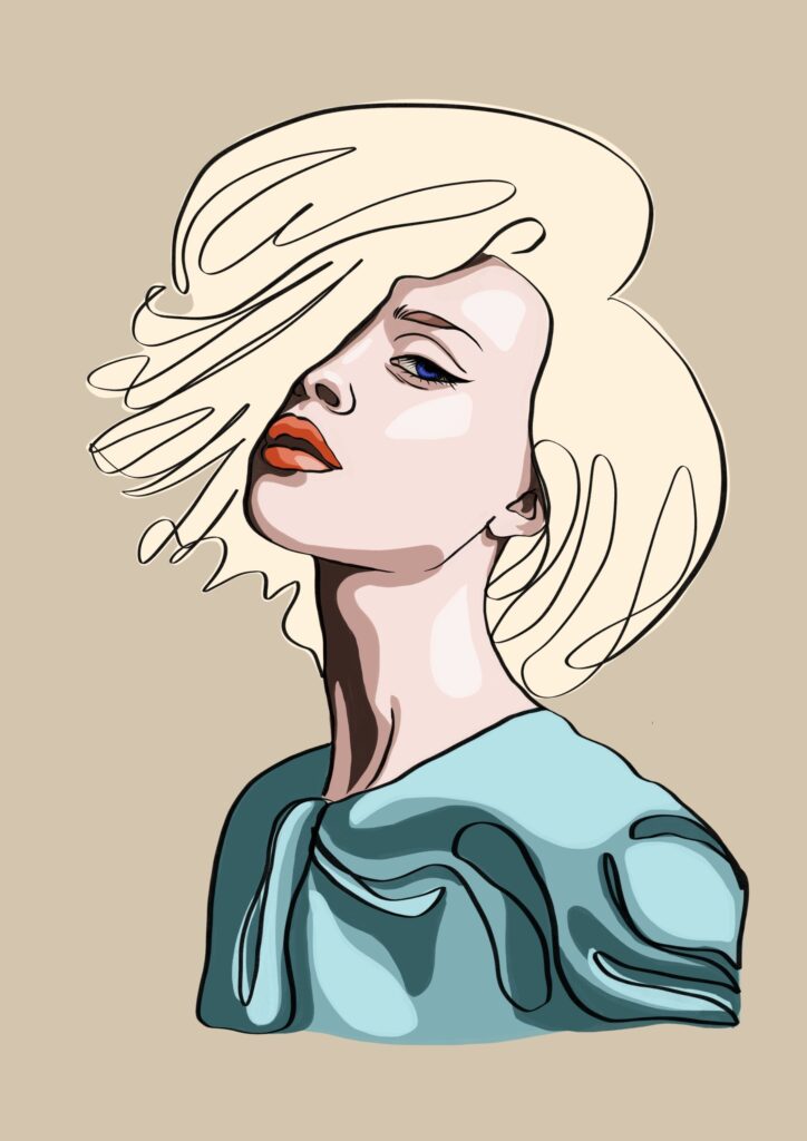 Personalisierte Illustration einer Frau im Stil "perfekt unperfekt" für Brand- und Webdesign