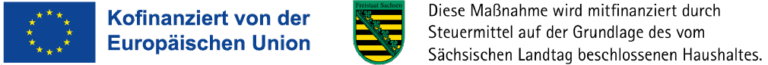 Logos der EU und dem Freistaat Sachsen